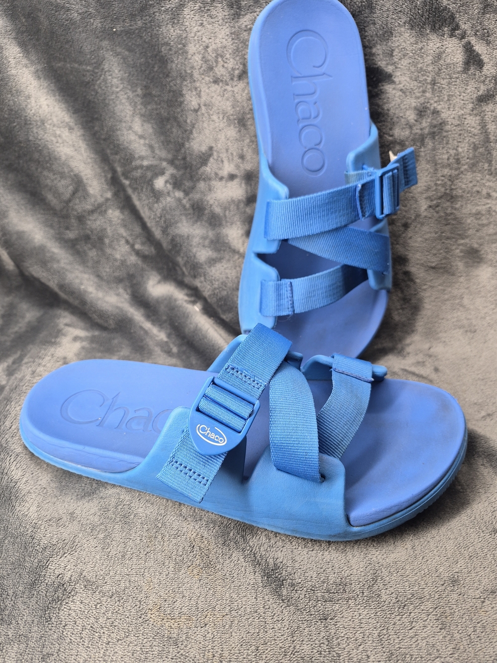 Chaco Mens Ocean Blue Chillos Slide Sandals Size 11 Adjustable Polyester Straps